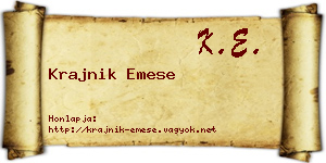 Krajnik Emese névjegykártya